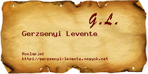 Gerzsenyi Levente névjegykártya